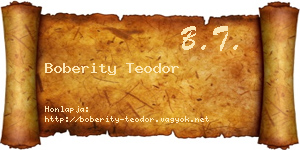 Boberity Teodor névjegykártya